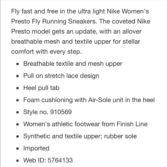 Nike | Presto Fly | Sneaker | 8 | Pink/White - Picture 3 of 6